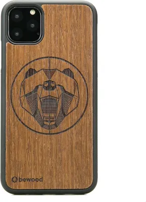 Image de Housse en bois pour iPhone 11 PRO MAX OURS MERBAU