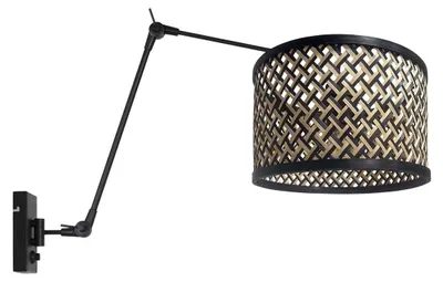 Obrázok produktu pre Steinhauer - nástenná lampa - Prestige Chic - čierna - bambus kov - atmosférická lampa - E27 - 3794ZW