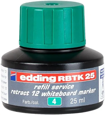 Produktbild von Nachfülltinte edding RBTK 25 für edding Boardmarker retract 12 25ml grün Packung mit 10 Stück