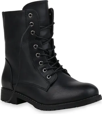 Produktbild von Mytrendshoe Damen Schnürstiefeletten Profil Sohle Stiefeletten 812022, Farbe: Schwarz Grau Silber, Größe: 36