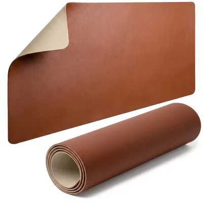 Produktbild von EVI TECH Schreibtischunterlage 90x45 cm Braun Beige Beidseitig Kunstleder Großes Mauspad Wasserdicht Schreibtischmatte Tastaturmatte Laptop