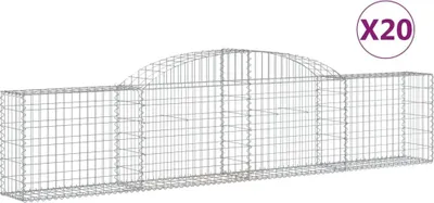 Produktbild von vidaXL Gabionen mit Hochbogen 20 Stk. 300x30x60/80 cm Verzinktes Eisen