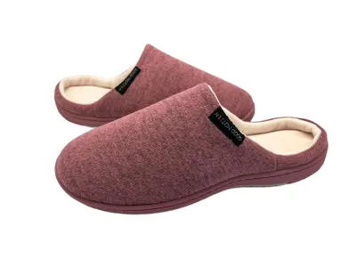Produktbild von CRELIV Damen Hausschuhe, weich gefütterte Slip-On Pantoffeln für Zuhause, geschlossene Spitze, offene Ferse, Rosa,  EU 42–43