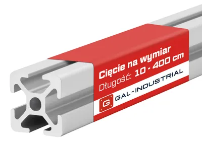 Zdjęcie produktu dla GAL-INDUSTRIAL | Profil konstrukcyjny aluminiowy – 20x20mm - 10cm - cięcie na wymiar