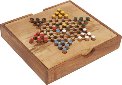 Produktbild von Brettspiel, Gesellschaftsspiel aus Holz - Halma 1, Braun, 4*15*15 cm, Brettspiele & Geschicklichkeitsspiele