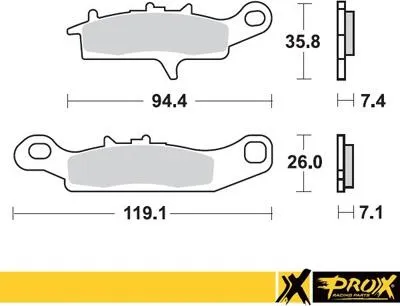 Obrázok produktu pre Predné brzdové doštičky ProX KFX450R '08-14 (ľavé) + KVF650 Brute Fo (ekvivalent EBC FA342R)