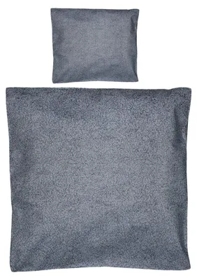 Produktbild von Kinderwagen Garnitur 80x80 cm Stubenwagen Bettwäsche Wiege 100% Baumwolle Blau Grau