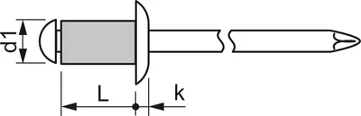 Produktbild von ISO15983 Blindniete Flachrundkopf 3.0x 6 Edelstahl mit Edelstahldorn