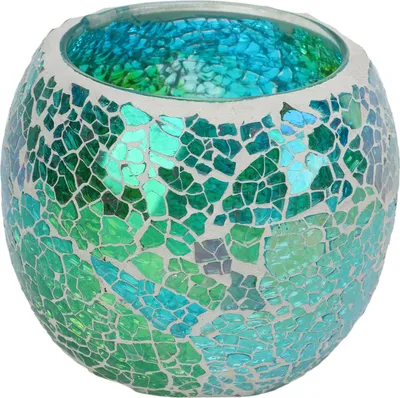 Zdjęcie produktu dla Świecznik na tealight Mosaic, europejski design, trwałe szkło, wykwintny połysk świecy do baru, domu, biura