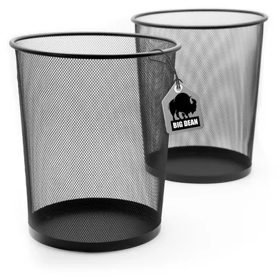Produktbild von Papierkorb BigDean 2 Stück Mülleimer, Schwarz, 20 l, Gewinde, Mülltonne, Büro, hochwertiger Home-Office-Mülleimer | Büroabfallbehälter, Metallgitterko