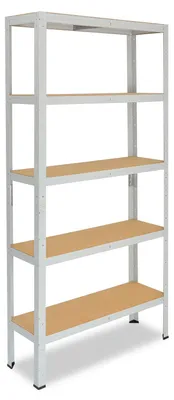 Immagine prodotto di shelfplaza OFFICE 180x100x60 cm scaffale pesante in grigio chiaro con 5 ripiani e 175 kg di portata per ripiano