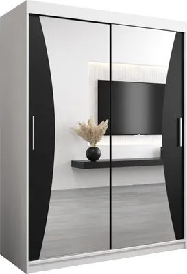 Produktbild von Kleiderschrank, Schiebetürenschrank Schlafzimmer, Schrank mit Spiegel MONACO 150 cm