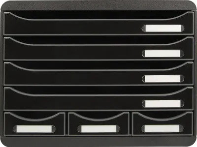 Image de Exacompta Module de classement Storebox 7 tiroirs Glossy Noir brillant 307714D