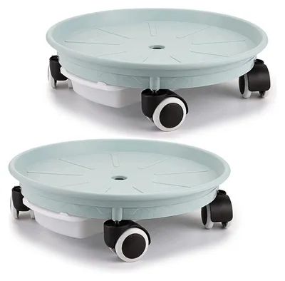 Productafbeelding van Plantenbakken met wielen en waterreservoir, 30,5 cm - Set van 2