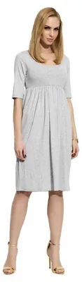 Produktbild von Damen Mittellanges Kleid Dress mit Raffungen; Graumeliert S (36)