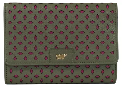 Immagine prodotto di Portafoglio STELLA, modello M, con 15 scomparti per carte, verde, da donna, in pelle