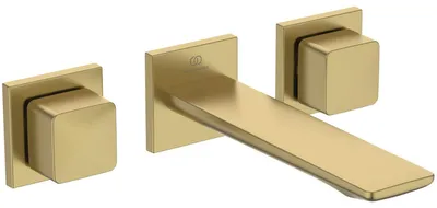 Immagine prodotto di Ideal Standard Conca Mélangeur lavabo mural, encastré, 3 trous, saillie 180mm, rosaces carrées, A7445A2, A7445A2