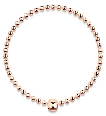 Immagine prodotto di MATERIA bracciale a sfera da donna in oro rosa bracciale in argento 925 placcato oro 17cm regolabile con confezione regalo SA-38
