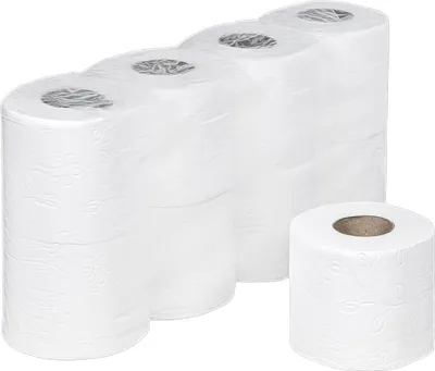 Produktbild von 64 Rollen Ecoline Toilettenpapier 3-lagig aus Zellstoff 250 Blatt 9,3x11 cm 64 Rollen