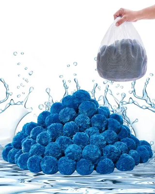 Produktbild von VEVOR Poolfilterbälle für Sandfilter, 1,6 kg/3,5 lbs, Filterbälle ersetzen Poolfiltersand, wiederverwendbare Polyesterfaserfiltermedienbälle mit Waschbeutel, für Schwimmbecken, Aufstellbecken, Aquarientank, Blau-b, 1.5 lbs-a