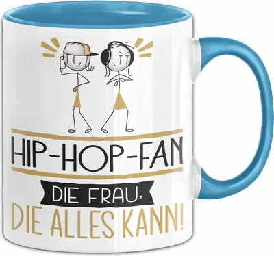 Produktbild von Hip-Hop-Fan Geschenk Tasse Becher Die Frau Die Allen Kann Geschenkidee für eine Hip-Hop-Fan Lustig (Blau)