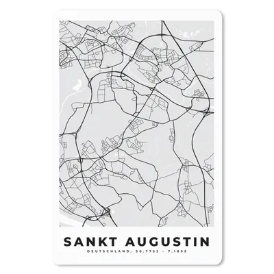 Produktbild von MuchoWow® Mauspad Mousepad Stadtplan - Sankt Augustin - Karte - Deutschland 18x27 cm - Mousepads - Maus Mat - Pad - Mausunterlage