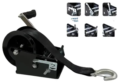 Produktbild von Handwinde, 3500 lbs Zugkraft, doppelte Seitenratsche, schwarz