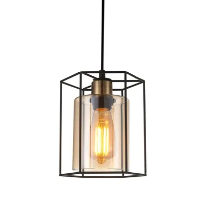 Obrázek produktu pro Industriální závěsná lampa Italux Kalula černá PND-78901-1-BK+AMB