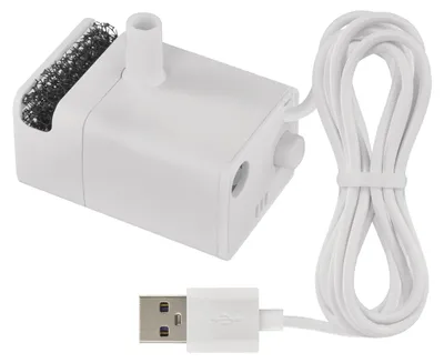 Immagine prodotto di Pompa di ricambio EMOS per fontana per gatti con cavo di ricarica e filtro a schiuma, pompa per acqua Pet Care adatta per EMOS H6101, bianco