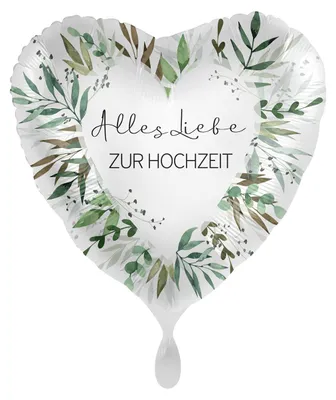 Produktbild von Folienballon Herz Alles Liebe zur Hochzeit 45cm