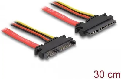 Produktbild von Delock Verlngerungskabel SATA 6 Gb/s 22 Pin Stecker > SATA 22 Pin Buchse (5 V + 12 V) 30 cm (83803)