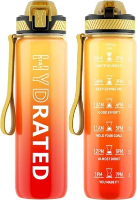 Produktbild von Famanu Wasserflasche 1 Liter - -frei, leicht, mit Rietchen, für Sport und Alltag