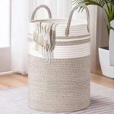 Produktbild von Famanu Wäschekorb mit Handgriffen - 53 Liter - Aufbewahrungskorb für das Kinderzimmer