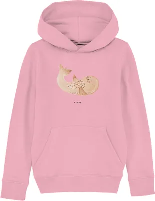 Produktbild von Mr. & Mrs. Panda Kinderpullover Robbe Liegen 7-8 Jahre (122/128) - Baumwolle Pink - Geschenk, Ostsee, Pulli, Nordsee, Hoodie, Pullover, Lustige Sprüche, Kapuzenpulli, Strand