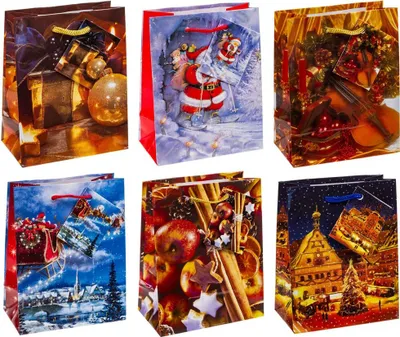 Produktbild von 12 TSI Geschenktaschen Weihnachten Serie 7 Motiv sortiert 11,0 x 14,0 cm
