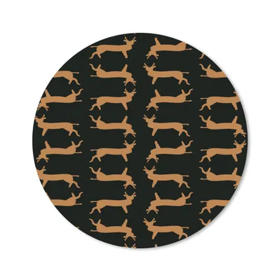 Produktbild von MuchoWow® Mauspad Mousepad Muster - Rotwild - Schwarz - Braun 30x30 cm - Mousepads - Maus Mat - Pad - Mausunterlage - Tischunterlage - Schreibtischmatten