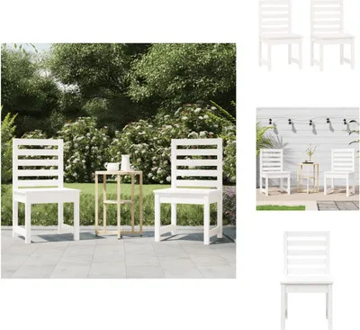 Produktbild von vidaXL Gartenstühle 2 Stk. Weiß 40,5x48x91,5 cm Massivholz Kiefer -  Gartenstühle