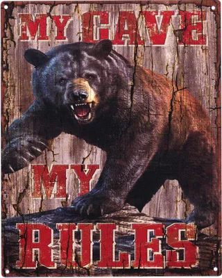 Produktbild von Moritz Deko Blechschild My Cave My Rules Retro Geschenk-Idee aus Metall Vintage-Design zur Dekoration
