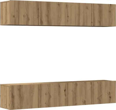Immagine prodotto di Mobili TV a Parete 4 pz Rovere Artigianale in Legno Multistrato