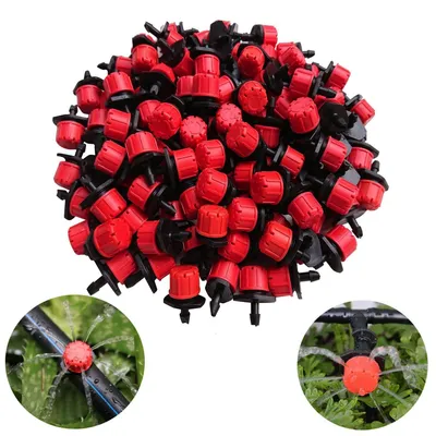 Produktbild von 100 Stück verstellbare Bewässerungstropfer, Bewässerungssprinklerköpfe, Tropfbewässerungstropfer, Mikrosprinkler, Tropfbewässerungssystem für Haus, Garten und Terrasse