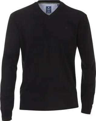 Produktbild von REDMOND Casual Herren Pullover Langarm V-Ausschnitt Regular-Fit Schwarz XXL