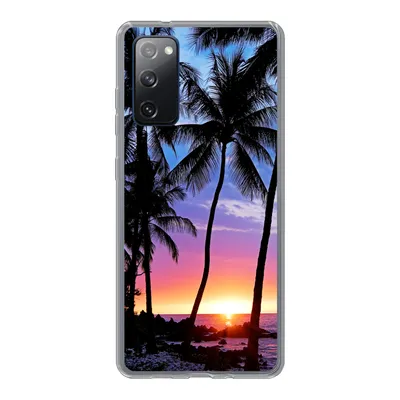Produktbild von MuchoWow® Handyhülle Schutzhülle Hülle für Samsung Galaxy S20 FE Eine Silhouette von Palmen während eines Sonnenuntergangs auf Hawaii Silikon Softcase Handy Hülle - Abdeckung