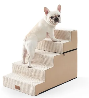 Productafbeelding van Hondenladder voor bed - Beige - 5 treden