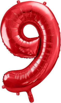 Zdjęcie produktu dla Balon fol.Cyfra 9 86cm czerwony 69067