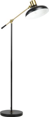 HOMCOM Stehlampe, Höhenverstellbarer Standlampe, 40 W schwenkbar Stehleuchte, Bogenlampe, Leselampe mit E27 Sockel, für Wohnzimmer, Schwarz, exkl. Leuchtmittel