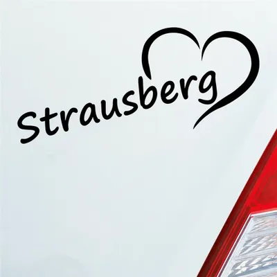 Produktbild von Auto Aufkleber Strausberg Herz Stadt City Love Liebe 19,5x8 cm Schwarz Matt Sticker Heckscheibenaufkleber