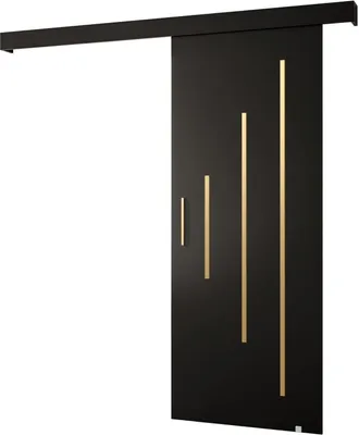 Produktbild von MEBLE KRYSPOL Salwador Y Schiebetür, 90x204 cm, Schwarz , Schwarz , Gold