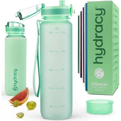 Produktbild von Trinkflasche mit Fruchteinsatz 1L BPA-frei Zeitmarkierung Auslaufsicher Aqua Grün
