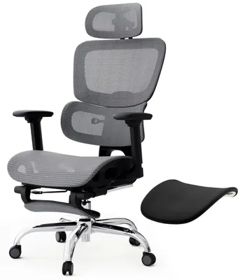 Produktbild von Ergonomischer Bürostuhl mit Fußstütze und verstellbarer Rückenlehne