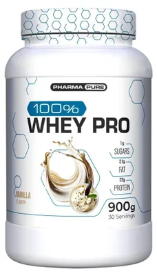 Image de Whey protéine - Pharmapure - 100% Whey Pro (900g) - Saveur Vanilla